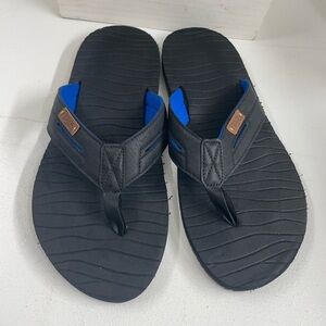 Flojos Men's Black and Blue Flip-Flops